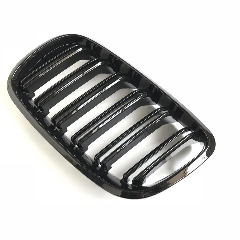 1 пара (слева + справа) глянцевая черная двойная планка Передняя решетка для BMW X5 X6