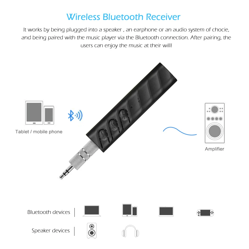 Автомобильный Bluetooth музыкальный приемник 3 5 мм разъем адаптер автомобильный