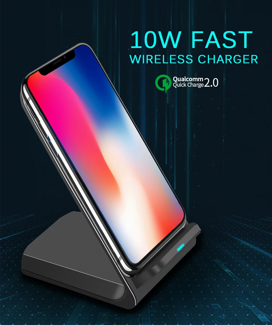 QI Беспроводное зарядное устройство Быстрая зарядка 2 0 H8 для iPhone 8 10 X samsung S6 S7 S8 HUAWEI