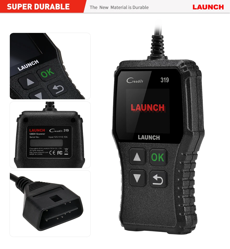 Launch X431 Creader 319 CR319 автоматический считыватель кодов полный OBDII EOBD автомобильный диагностический инструмент OBD2 сканер как Creader 6001 CR3001