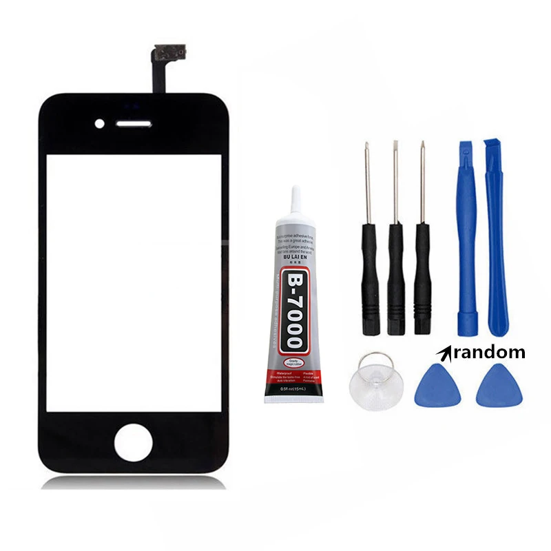 Netcosy сенсорный экран дигитайзер стекло объектив сенсор Замена для iPhone 4 4S сенсорный экран Сенсорная панель и 15 мл B-7000 и инструменты