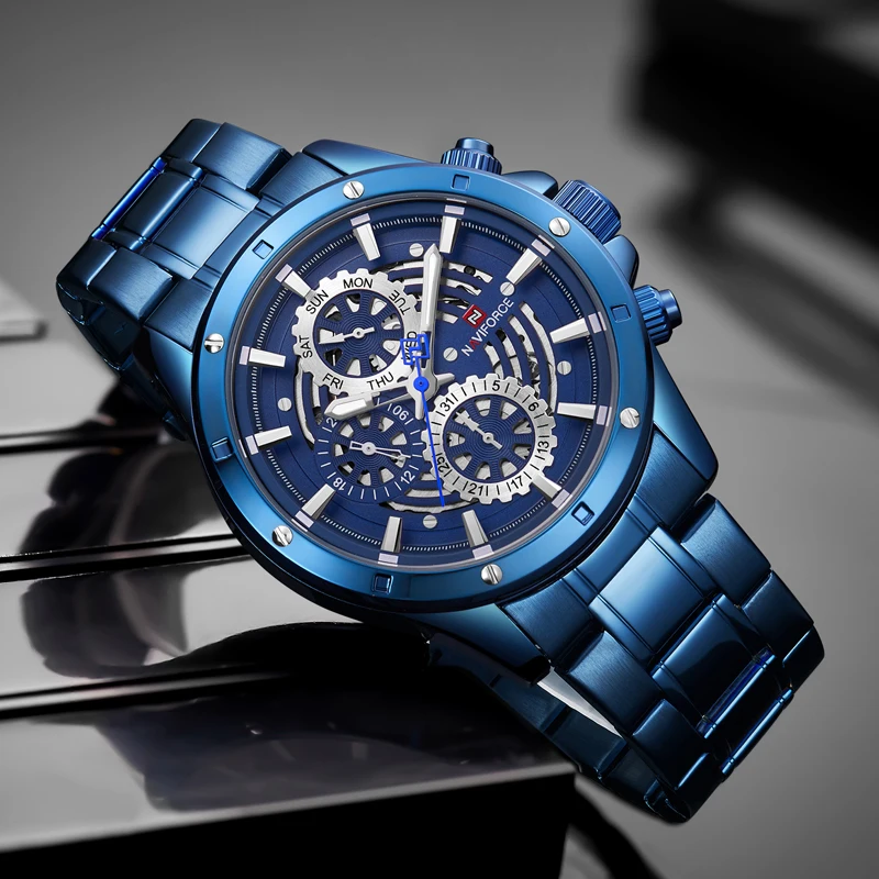 NAVIFORCE Relogio Masculino для мужчин часы Роскошные известный бренд модные повседневное