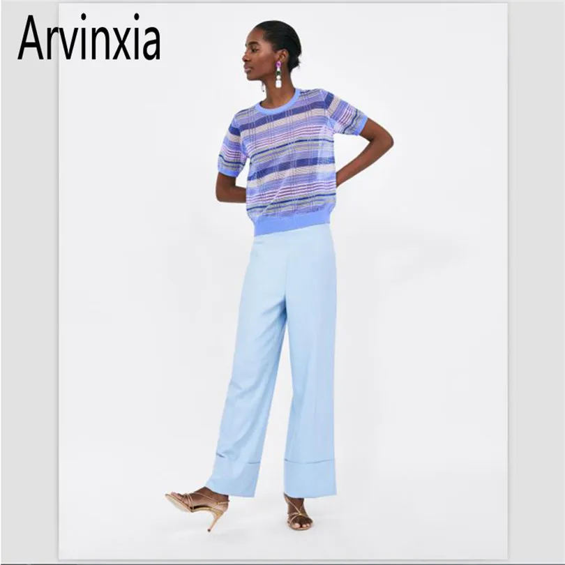 Arvinxia/Повседневная цветная Хлопковая женская рубашка в полоску сексуальный
