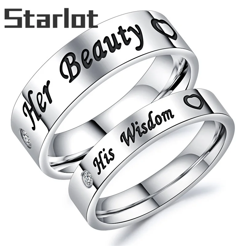 Новый стильный Нержавеющая сталь с камнями Romantic Letters перстни Юбилей Jewelry