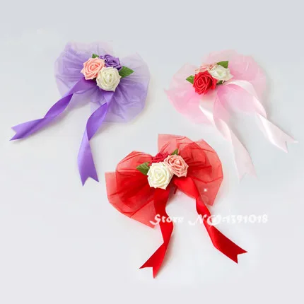 Лента из тесьмы с бантом PE цветы свадебная Автомобильная дверь Декоративная