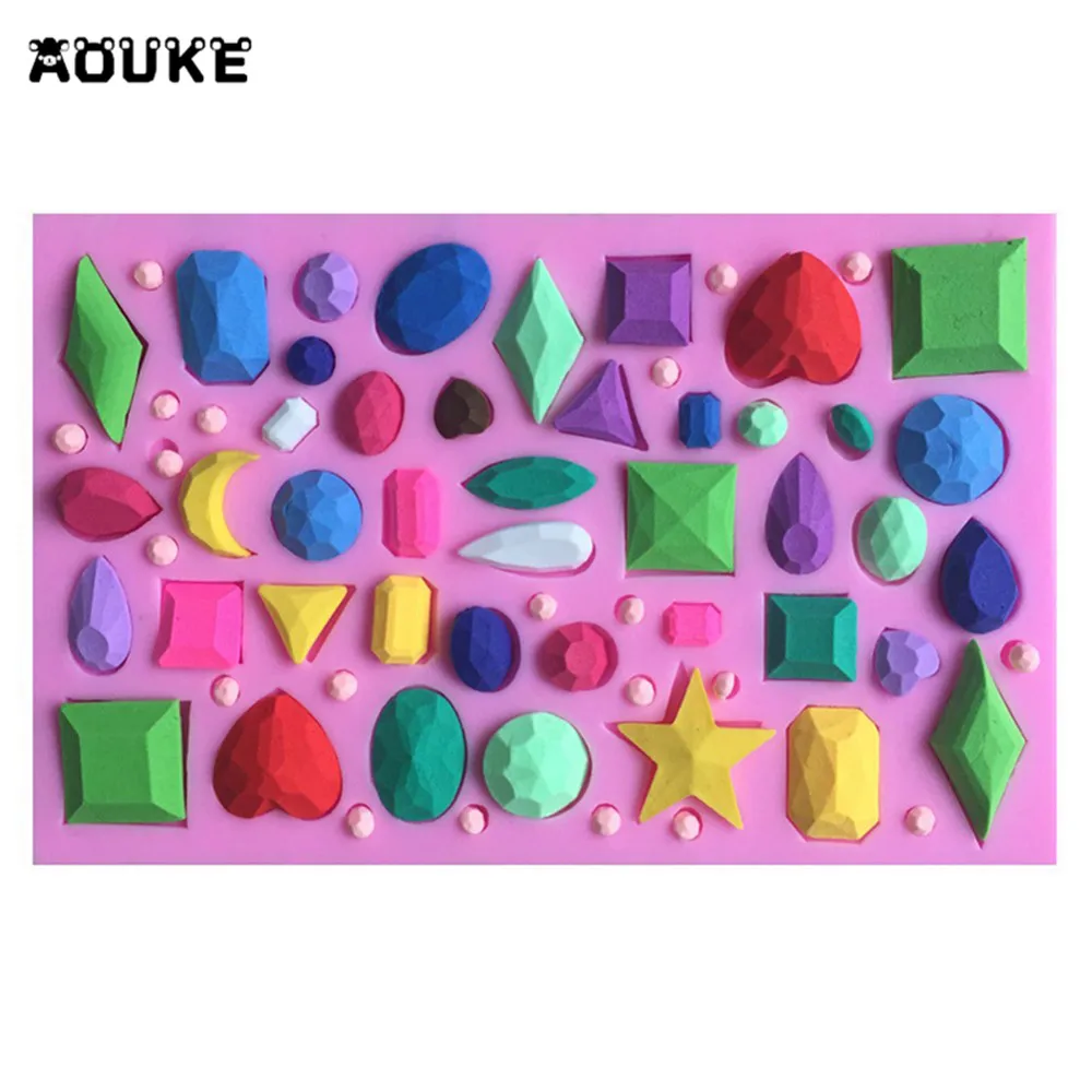 

variety Gem Fondant Cake Silicone Mold Pastry Chocolate Mould Jelly Pudding Candy Molds Ice Cube Soap DIY Baking Tools