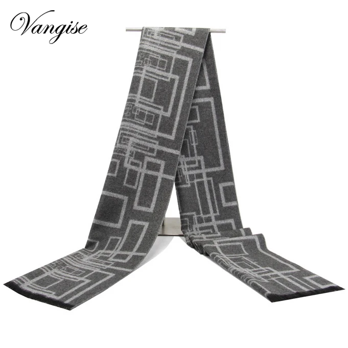 Зимний шарф для мужчин/женщин акриловый вязаный шерстяной и кашемировый серый