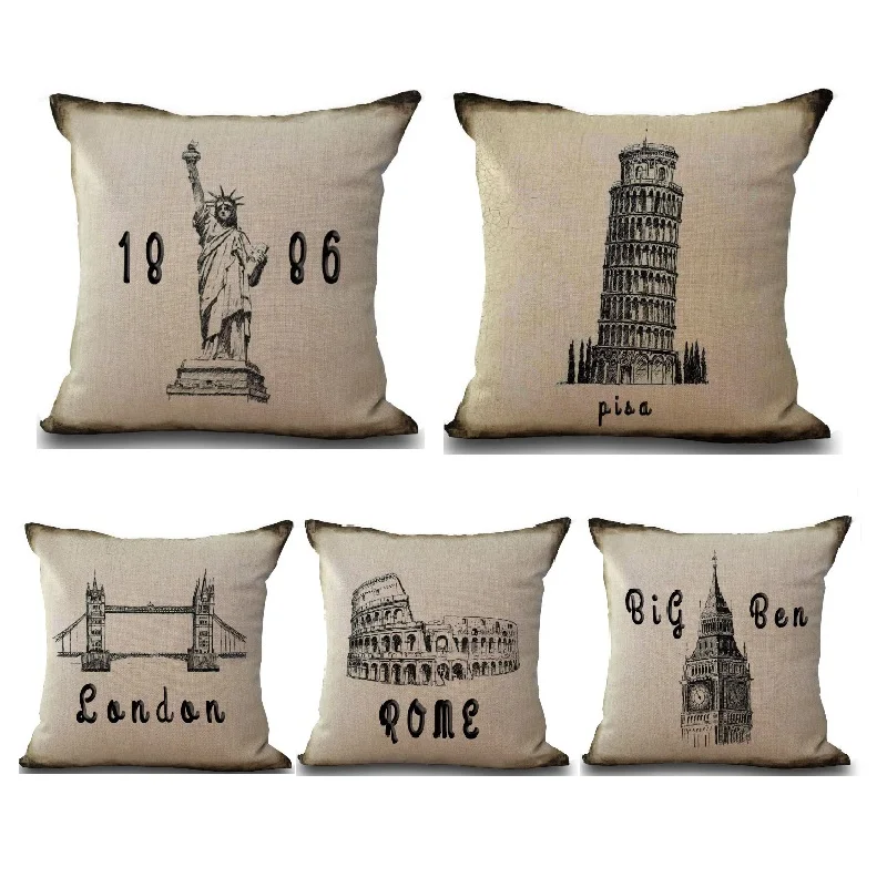 Винтажные декоративные подушки для дивана модные из хлопка и льна|cover decoration|almofada