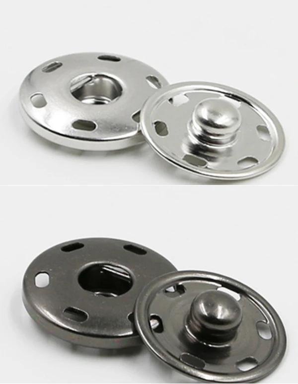 

DIY 100sets/lot 23mm metal brass 2 parts sew on press button snap fasteners silver/black free shipping SF-23mm