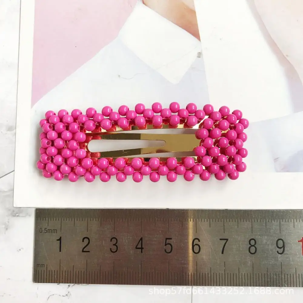 Женские разноцветные жемчужные Заколки конфетного цвета зажимы для волос