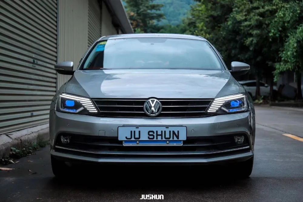 Стайлинга автомобилей корпус передней фары для VW Jetta 2011- светодиодный фары VW Jetta светодиодный фар DRL Объектив Двойной Луч Биксеноновая светодиодный