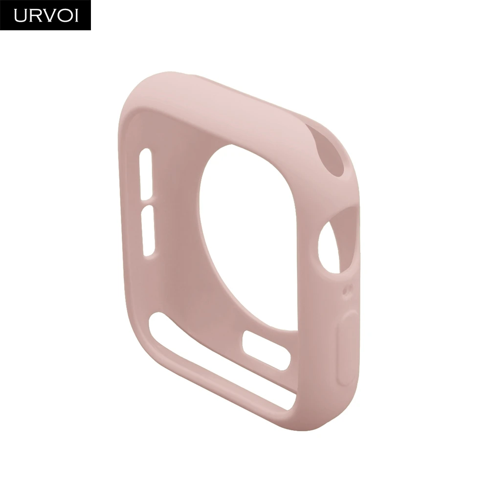 Pink Sand URVOI бампер для apple watch series 5 4 3 2 чехол для iwatch ТПУ карамельного цвета чехол тонкий защитный ультратонкий ремешок 40 мм 44 мм - Цвет: Pink Sand