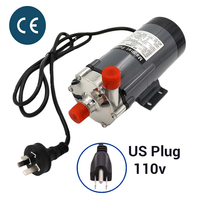 110V US Plug 304 Магнитный насос с головкой из нержавеющей стали 32 Вт MP-20RM доморощенного пива и вина, высокотемпературный насос 140с - Цвет: 110V US Plug