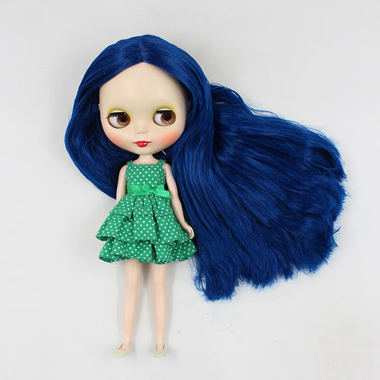 Бесплатная доставка телесный цвет фигурки Куклы черная кукла (голубые волосы) |