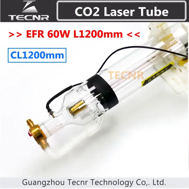 EFR CL1200 60 Вт CO2 стеклянная лазерная трубка 1200 мм для гравировальная машина|tube