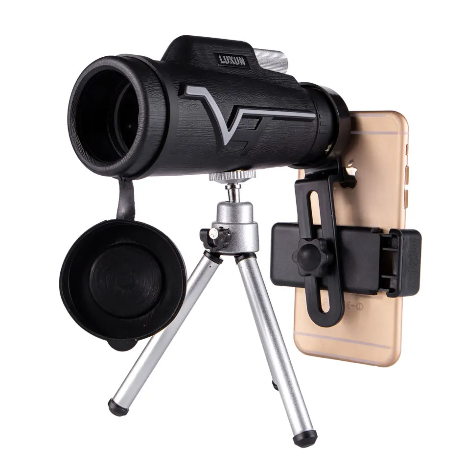 Lusun 25X50 большой Монокуляр телескоп с клипсой штатив BAK4 Высокая Мощность HD зум оптические линзы Spyglass водонепроницаемый супер чистый Туризм - Цвет: with tripod clip