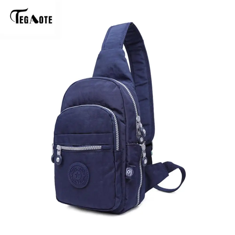 TEGAOTE,, нейлоновая мужская сумка на плечо, модная, трендовая, высокое качество, мужская сумка через плечо, черная, нагрудная сумка, мужские сумки, Bolsa - Цвет: Темно-синий