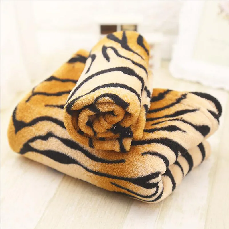 Мягкое фланелевое одеяло для домашних животных теплые коврики в полоску с тигром