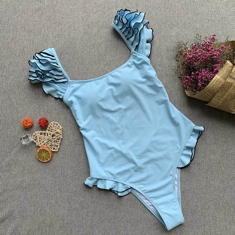 Новый сексуальный цельный купальный костюм с глубоким вырезом купальник высоким