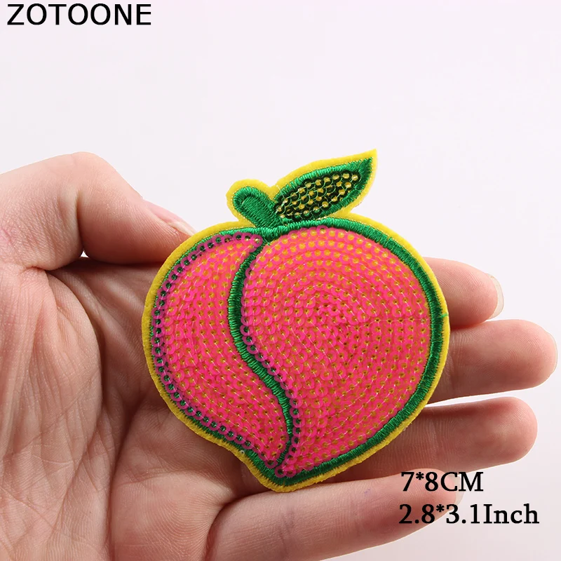 Нашивка ZOTOONE с вышивкой в виде животных фруктов пищи букв глаз кошки блестки