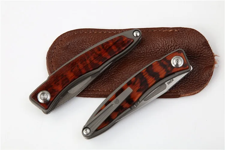 Lange Mnandi 100%M390 Blade snake wood TC4 Titanium handle folding knife Copper washer hunt camp Pocket Survival EDC Tool | Инструменты