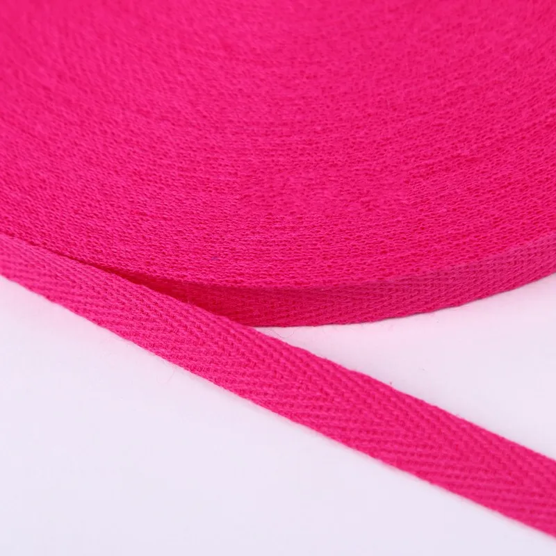 Ribbon 1cm 2cm Multi Color Herringbone Tape Ribbons 10mm Woven Cotton Sewing Overlock Cloth Strap Belt DIY Accessories 50Yards
