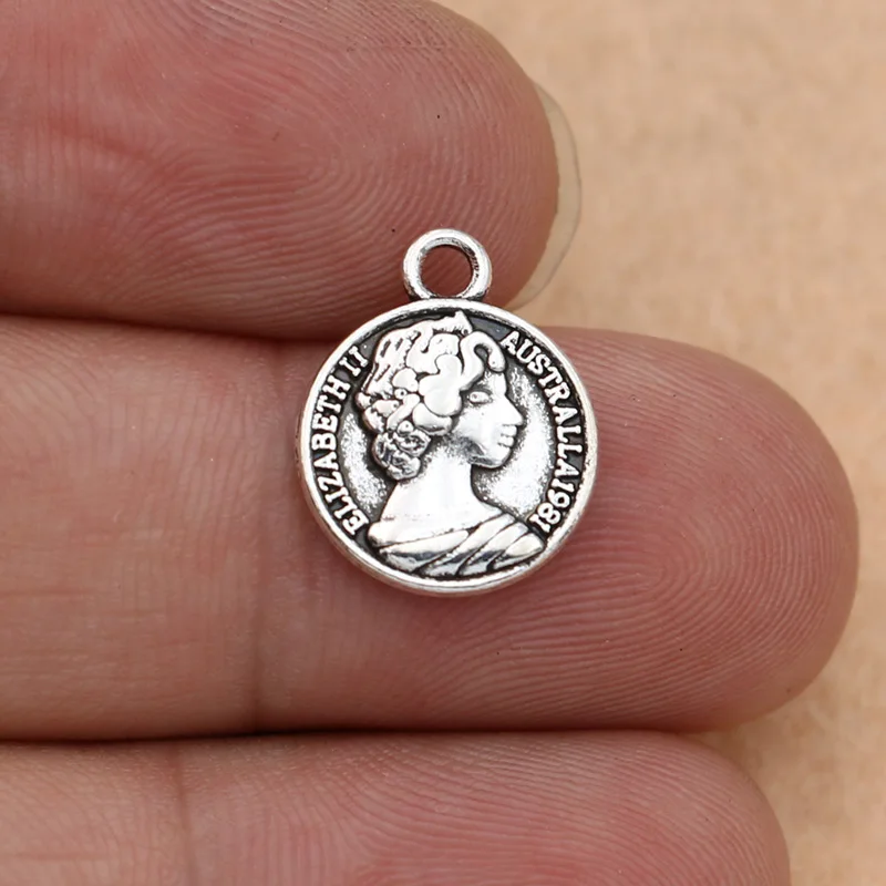 KJjewel античные посеребренные Подвески Elizabeth II ювелирные изделия аксессуары для