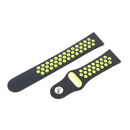 black yellow 22 мм Универсальный силиконовый ремешок для Xiaomi Amazfit Pace/GTR 47 мм/Stratos 2 2S 3 ремешок для huawei Watch GT GT2 Band для Galaxy - Цвет: black yellow