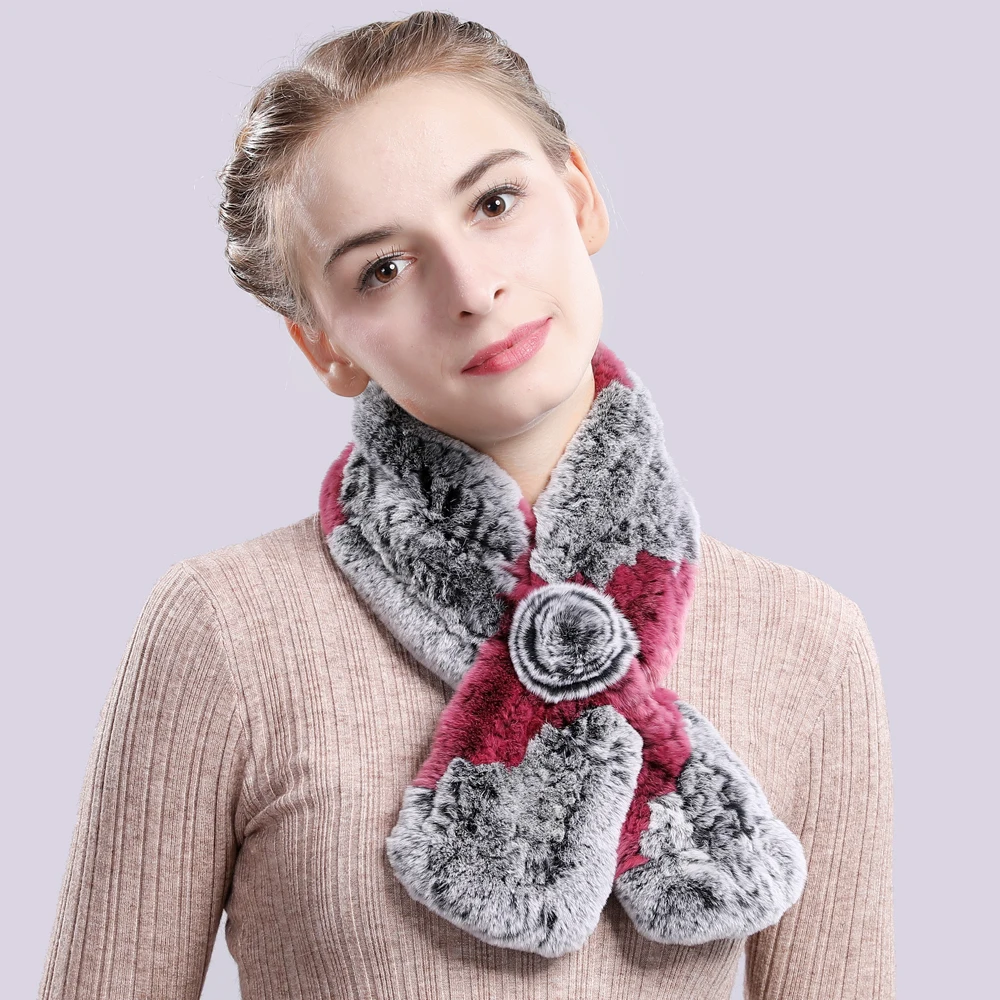2021 новые качественные женские зимние теплые мягкие Настоящий мех кролика шарф 100%