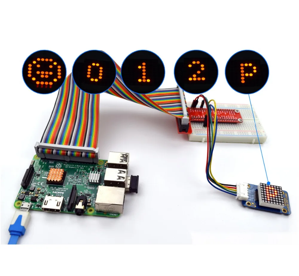Adeept Новинка 74HC595 8x8 СВЕТОДИОДНЫЙ матричный модуль дисплея для Arduino Raspberry Pi ARM AVR DSP PIC