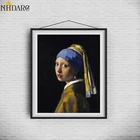 Девушка с жемчугом серьги от Johannes Vermeer стены искусства холст плакат и печать холст Картина декоративная картина для домашнего декора