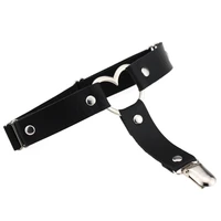 black pu leather heart leg garter belt women elastic straps emo adjustable thigh harness kawaii punk gothic accessories