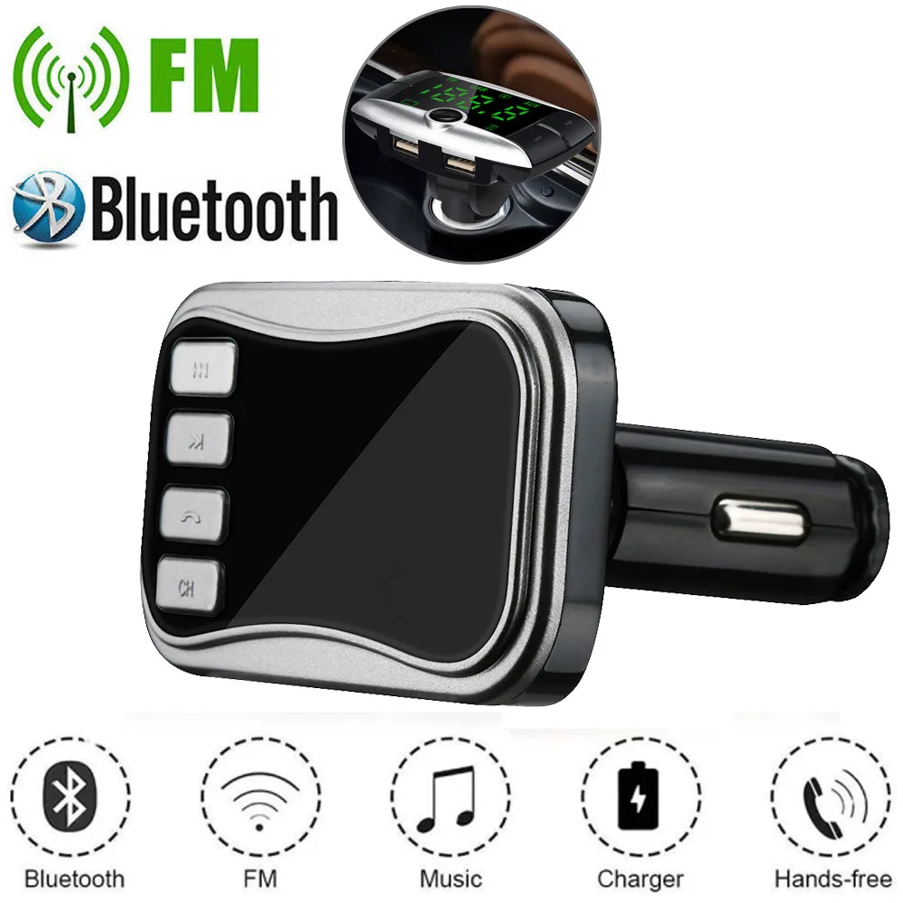 12 V-24 V Беспроводной Bluetooth FM передатчик модулятор Автомобильный комплект MP3 плеер Dual USB Зарядное устройство Поддержка SD/MMC кард-аудио приемник