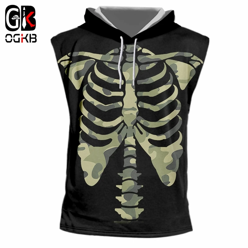 OGKB 3D Печатный мужской креативный интересный большой размер Повседневная Черная