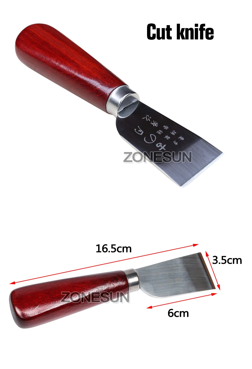 ZONESUN один кусок DIY нержавеющая сталь кожаный нож для резки Кожа ремесло инструмент с деревянной резец инструмент Горячая Распродажа
