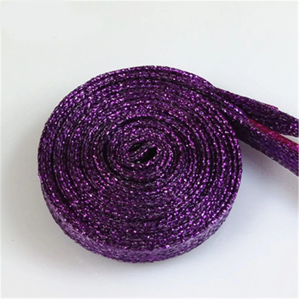 dark purple Модные 1 пара 110 см блестящие золотые и Серебристые кроссовки плоские шнурки - Цвет: dark purple