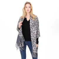 new fashion leopard printed scarf for women trendy winter blanket scarfs long warm thick soft scarves ladies shawl with tassel