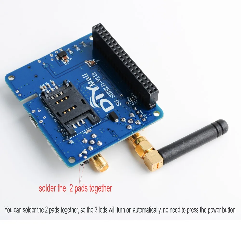 DIYmall SIM5320A 3G GSM GPRS GPS Expansion Board GPS Module WCDMA+ HSDPA 3 Channel Relay Board for Raspberry PI RPI