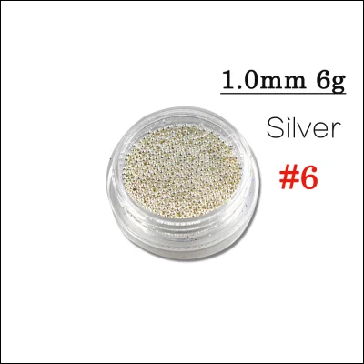 6Silver 1 коробка, золото, серебро, сделай сам, 3D дизайн ногтей, Стальные Бусины, икра для украшения ногтей, наконечники со стразами, аксессуары для маникюра TRNJ251 - Цвет: 6Silver