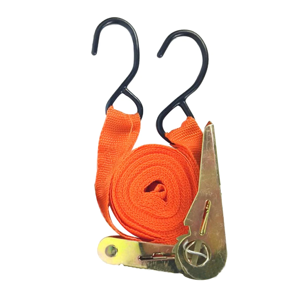 2PCS Tow Tension Rope Transport Car Cargo Truck Bike Luggage Equipment Lashing Bag Ratchet Strap Motorcycle Strong Tie Down Belt |