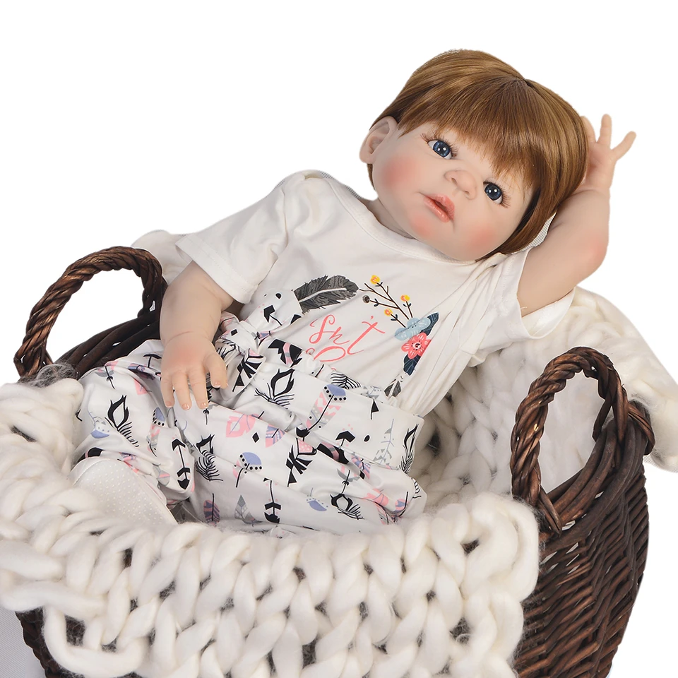 Кукла Bebe reborn 55 см силиконовая кукла baby girl игрушки для детей подарок пупи enfant