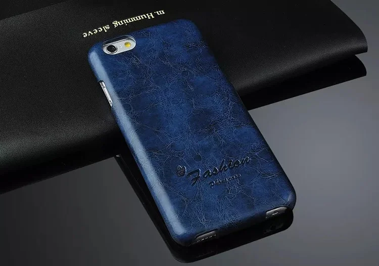 Чехол из натуральной кожи с вертикальной откидной крышкой для Apple iPhone 6 6 S, Модный чехол, фирменные оригинальные чехлы с подарочной защитой экрана - Цвет: Blue