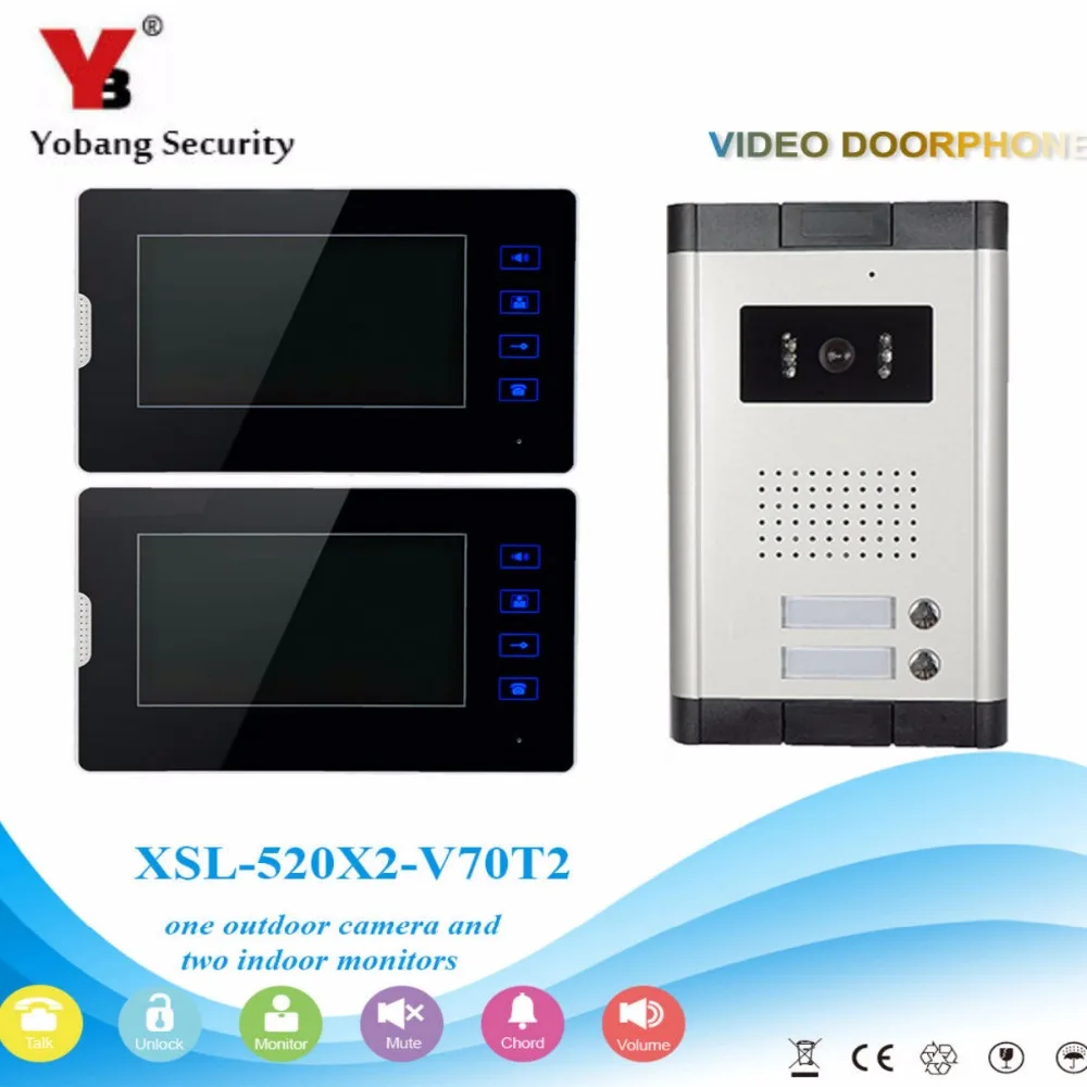 Yobang Security 7 &quotцветной экран видеодомофон система ночного видения ИК камера для 2