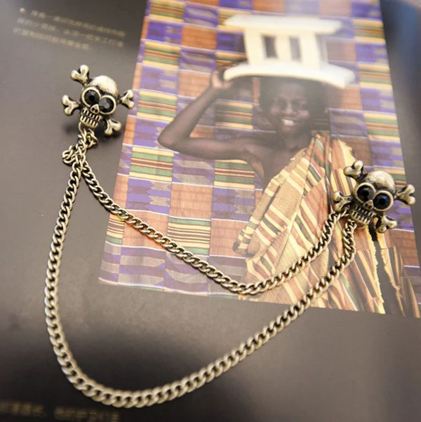 2016 золотая цепочка скелет Броши Значки Гинкго Билоба Нагрудные Контактный Брошь