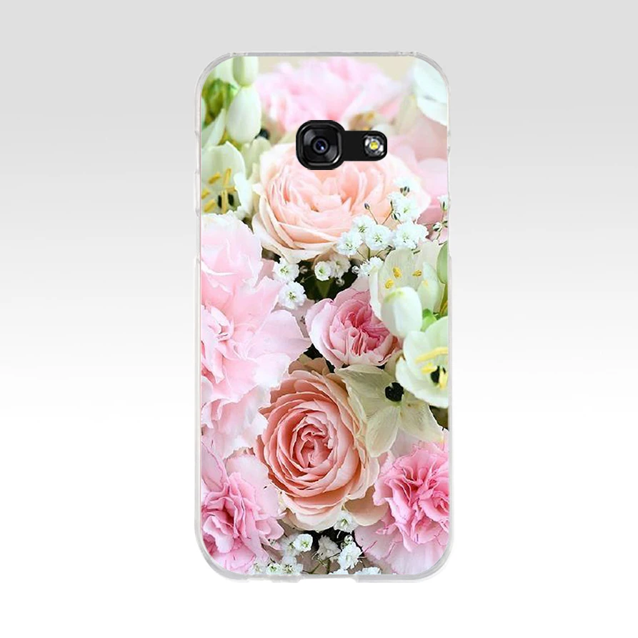002FG Мягкий силиконовый чехол из ТПУ с красными бабочками розами и цветами для Samsung
