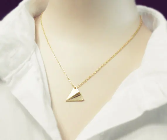 

Origami Plane Necklace Paper Plane Necklace Tiny Aircraft Airplane Necklaces Jewelry for women