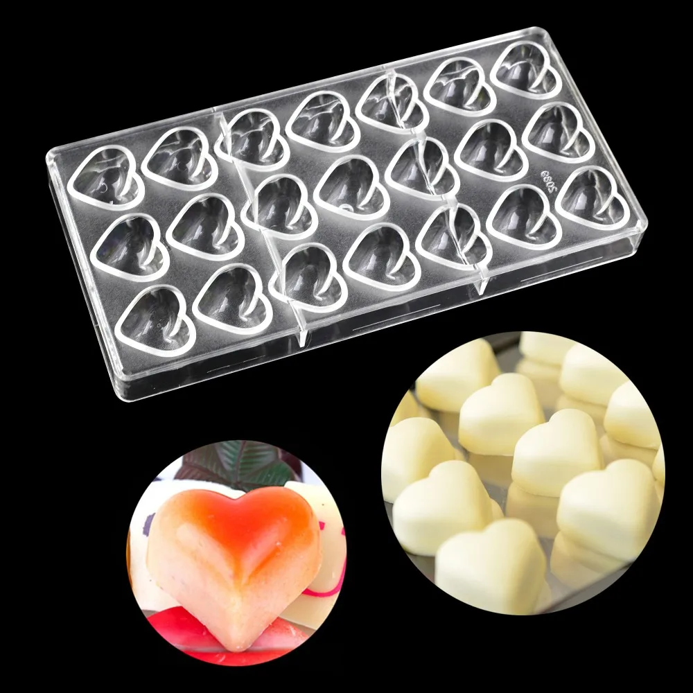 

Форма для шоколада в форме сердца 3D, форма для выпечки на День святого Валентина, поликарбонатная форма для шоколада, конфет, тортов, «сделай...