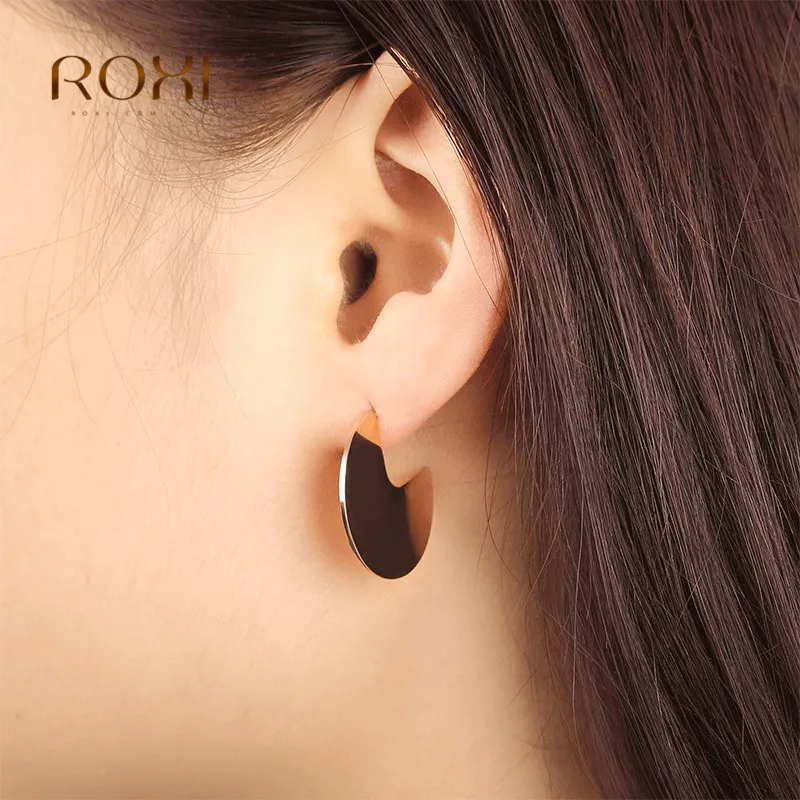 Женские серьги-гвоздики диски в стиле панк с геометрическим узором из серебра 925