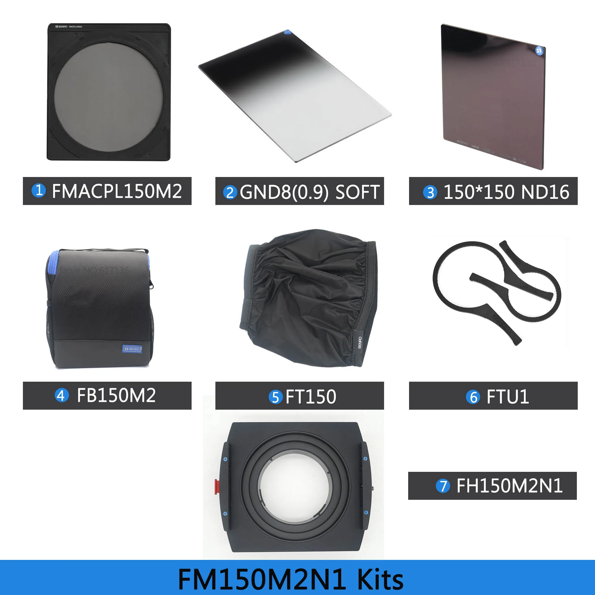 FM150M2N1 Kits Benro FM150M2 наборы фильтров 150 мм Система FB150M2 FMACPL150M2 FH150M2 держатель для более 14 мм ультра-широкий объектив - Цвет: FM150M2N1 Kits