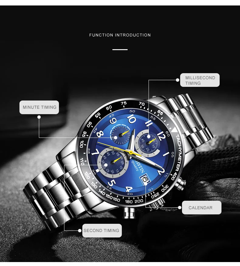 OCHSTIN Роскошные полностью стальные деловые часы Orologio для мужчин, в стиле милитари Модные Спортивные кварцевые наручные часы с хронографом режим homme horloges